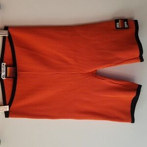 ZARA X PURPLE MAGAZINE Ladies Orange Ribbed Stretchy Biker Shorts, Size M